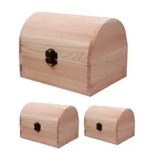 

Hot Sales Jewelry Box Unfinished Handmade Wood Delicate Lightweight Trinket Case for Table
