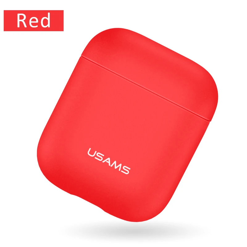 Red USAMS чехол для наушников Apple AirPods жидкий силиконовый чехол оболочка беспроводные Bluetooth наушники Air Pods протектор для AirPods - Цвет: Red