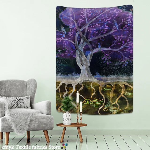 Forest Tree Psychedelic Tapestry Wall Landscape Cloth