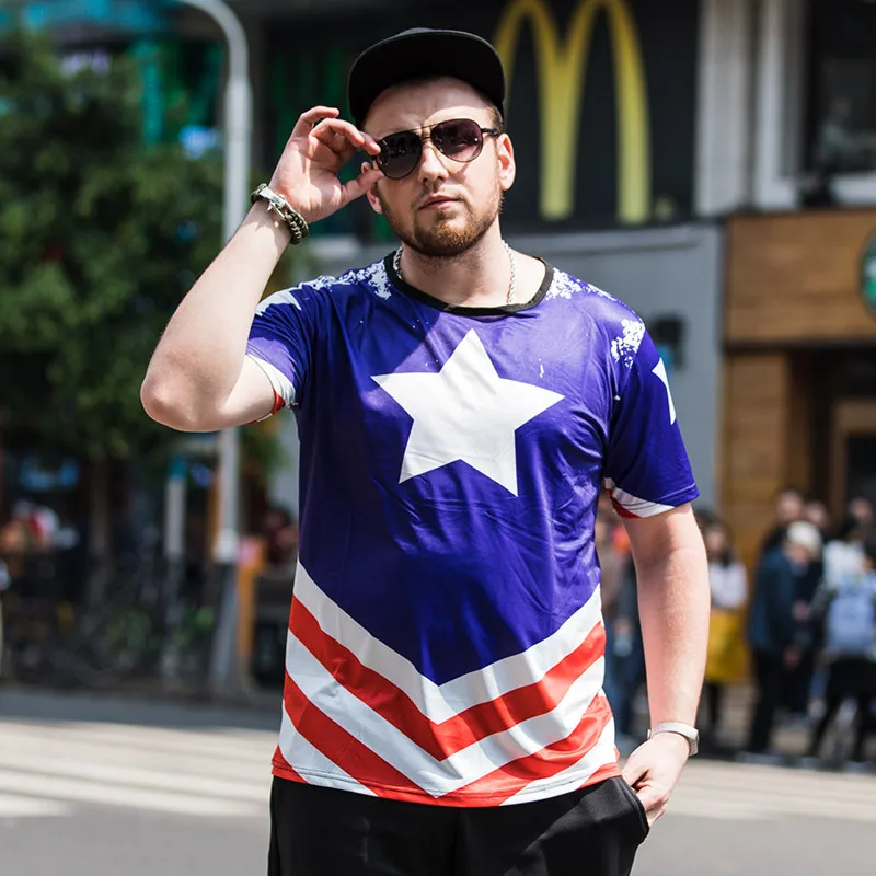 

Summer new t-shirt printing short-sleeved round neck plus size fertilizer to increase men's clothing wholesale