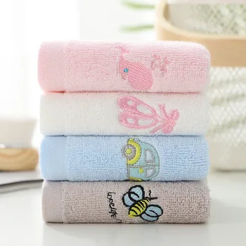 

Pure cotton rectangular cute cartoon embroidery soft wash face towel.