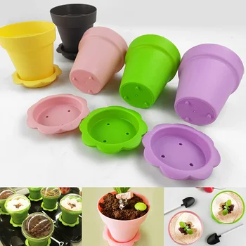 

20sets Disposable Plastic Pot Cake Pudding Cups Dessert Fruit Cake Cup For Birthday Wedding Party Pudding Ice Cream Cup With Lid