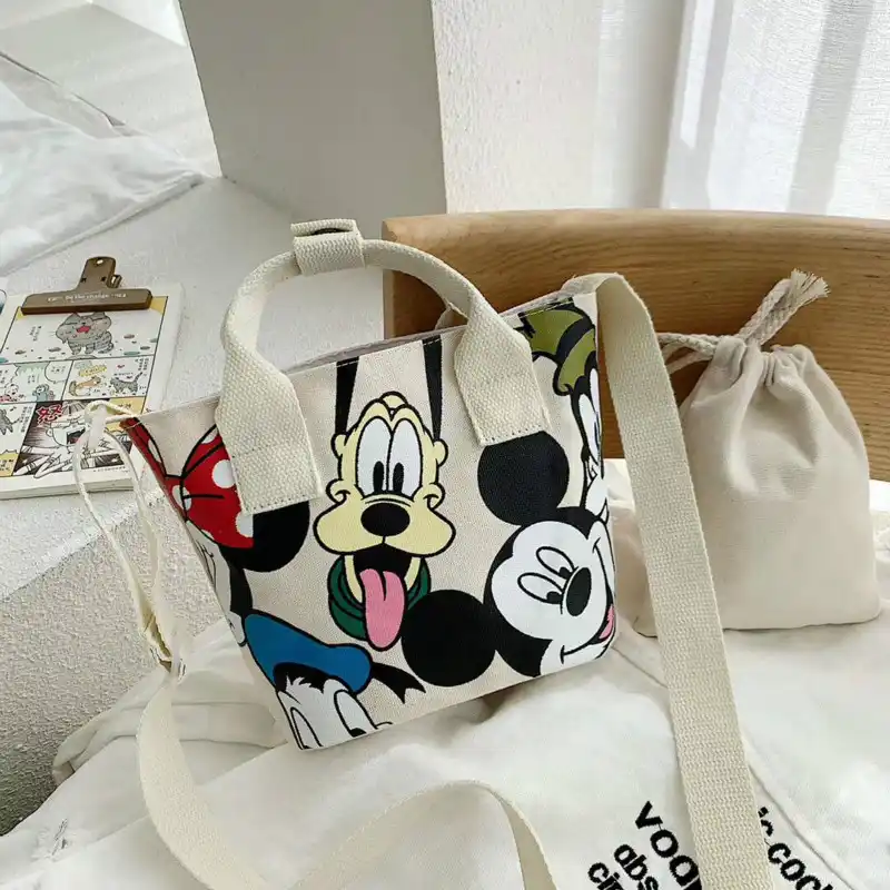 Sac Bandouliere Double Toile Coton Disney Sac Bandouliere Imprime Mickey Mouse Bandouliere Reglable Petit Sac Femme Enfant Aliexpress