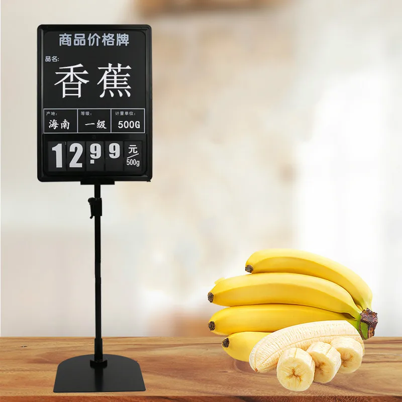 

Stainless Steel Pop Advertising Poster Display Stand Rack Frame Price Tag Sign Label Promotions Card Showing Holder