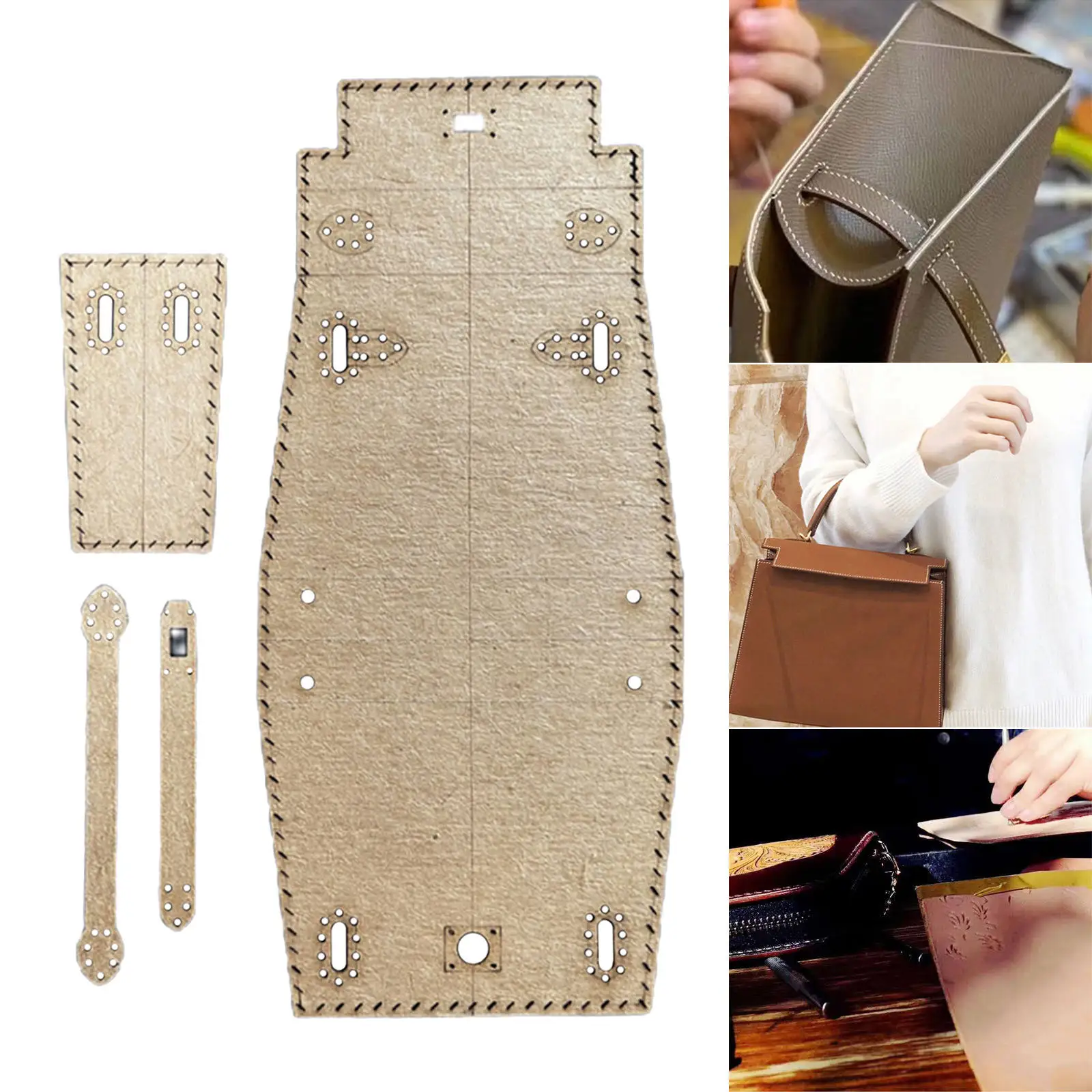 DIY leather craft Mini bag Small bag Handbag Pendant sewing pattern template