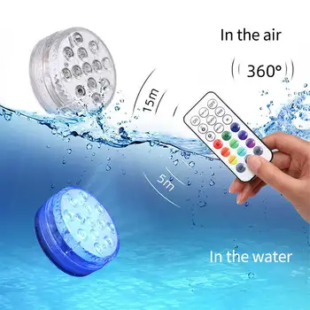 

Outdoor Garden Fountain Pond Decoration Party Remote Control LED Pool Light Magnets IP66 Waterproof Wedding Color Changing