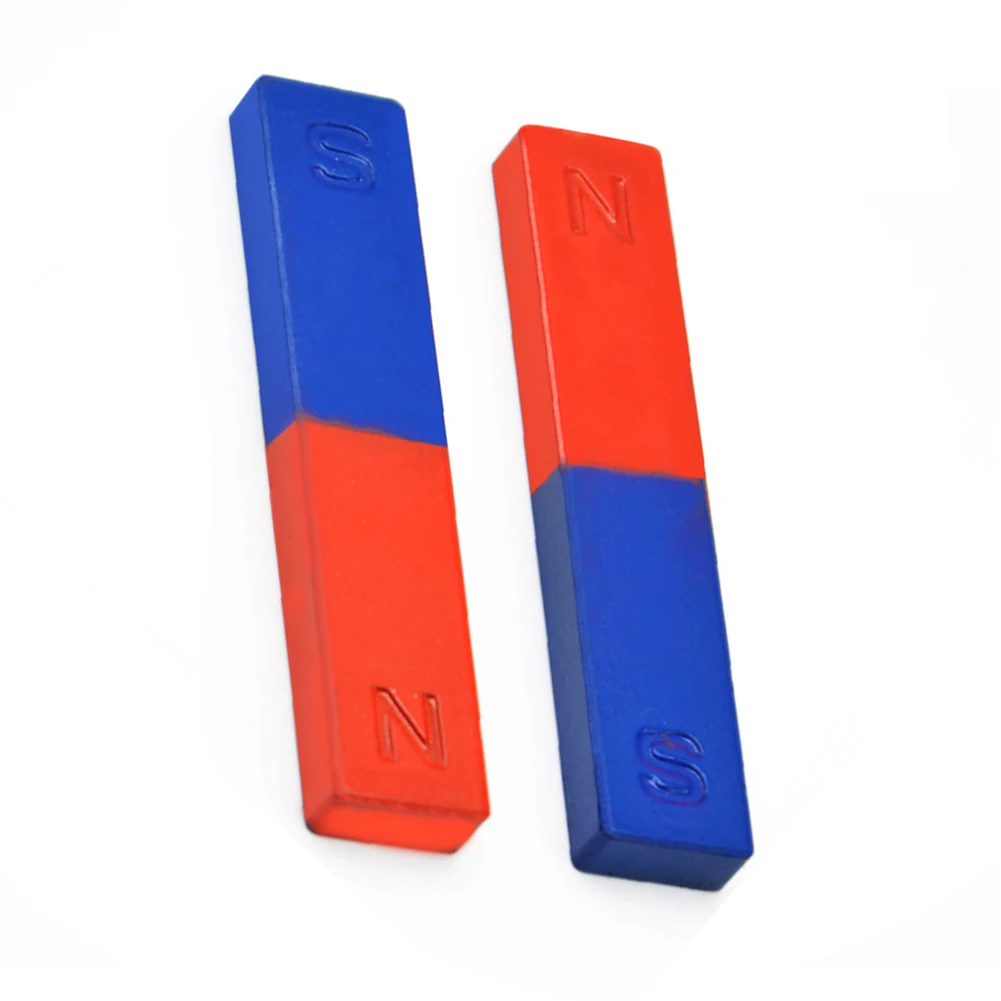  2Pcs/Set Physics Experiment Pole Teaching Tool Red Blue Painted N/S Magnetic Bar Kids Children Stud - 10000055565650
