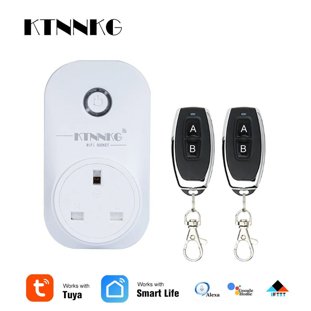 

UK soket TUYA WIFI smart life APP with remote control and battery inside work for Poland Korea Plug Alexa Google Home Mini IFTTT