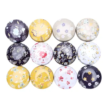 

12Pcs Assorted Empty Metal Storage Tin Cans Jars Containers with Lids for Candy Cookie Lip Balm DIY Candles Cosmetics Ointment