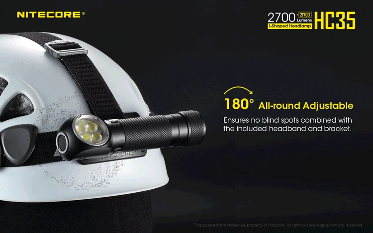 NITECORE HC35 2700 Люмен USB Перезаряжаемый налобный фонарь+ 4000 мАч NL2140HP Аккумулятор для наружной охоты, пешего туризма, CREED светодиодный налобный фонарь