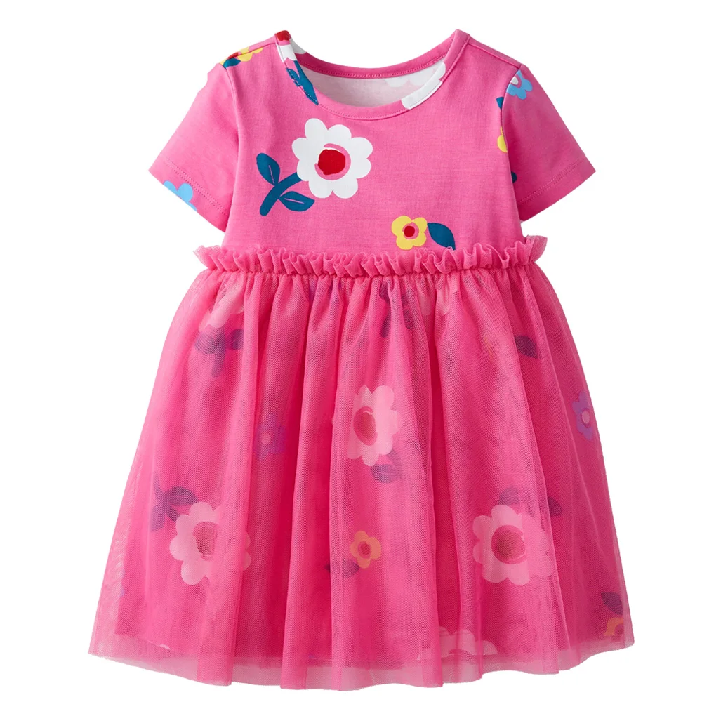 Платье для девочек, халат платье принцессы для девочек, костюм коллекция года, летние детские платья с единорогом одежда для маленьких девочек с аппликацией в виде животных, для детей возрастом от 2 до 7 лет - Цвет: 88