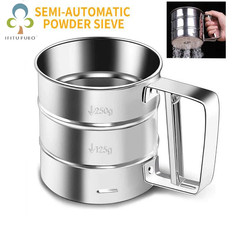 

1Pc Baking Tools Steel Stainless Powder Strainer Sifter Flour Sieve Mesh Shaker ZXH