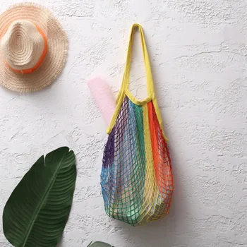 

Reusable New Mesh Shopping Bag String Fruit Storage Handbag Totes Women Shopping Mesh Net Woven Bag Shop Grocery Tote Bag