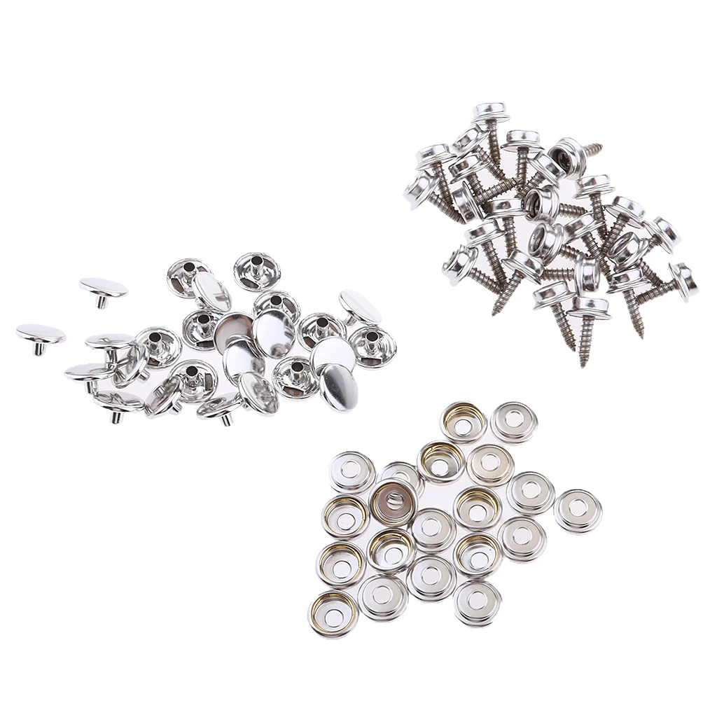 75Pcs Boat Canvas Cover Snap Button Socket Tent Fastener Tool 15mm Screw