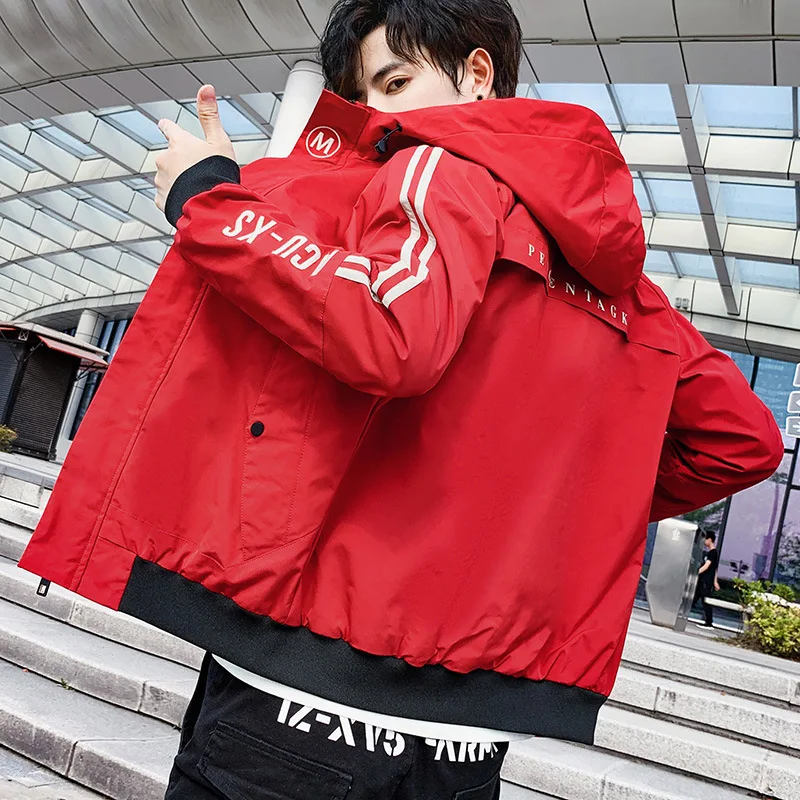 

2020 Autumn MEN'S Coat New Style Korean-style Trend Casual Loose-Fit Clothes Students Spring And Autumn Sports Hooded Jacket