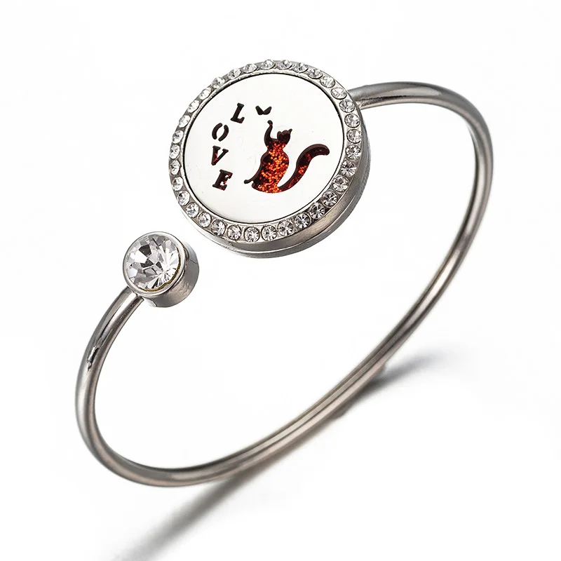 Perfume Love Bracelet Essential Oil Diffuser Aromatherapy Crystal Box Bracelet Tree of Life Stainless Steel woman Bracelet FF03