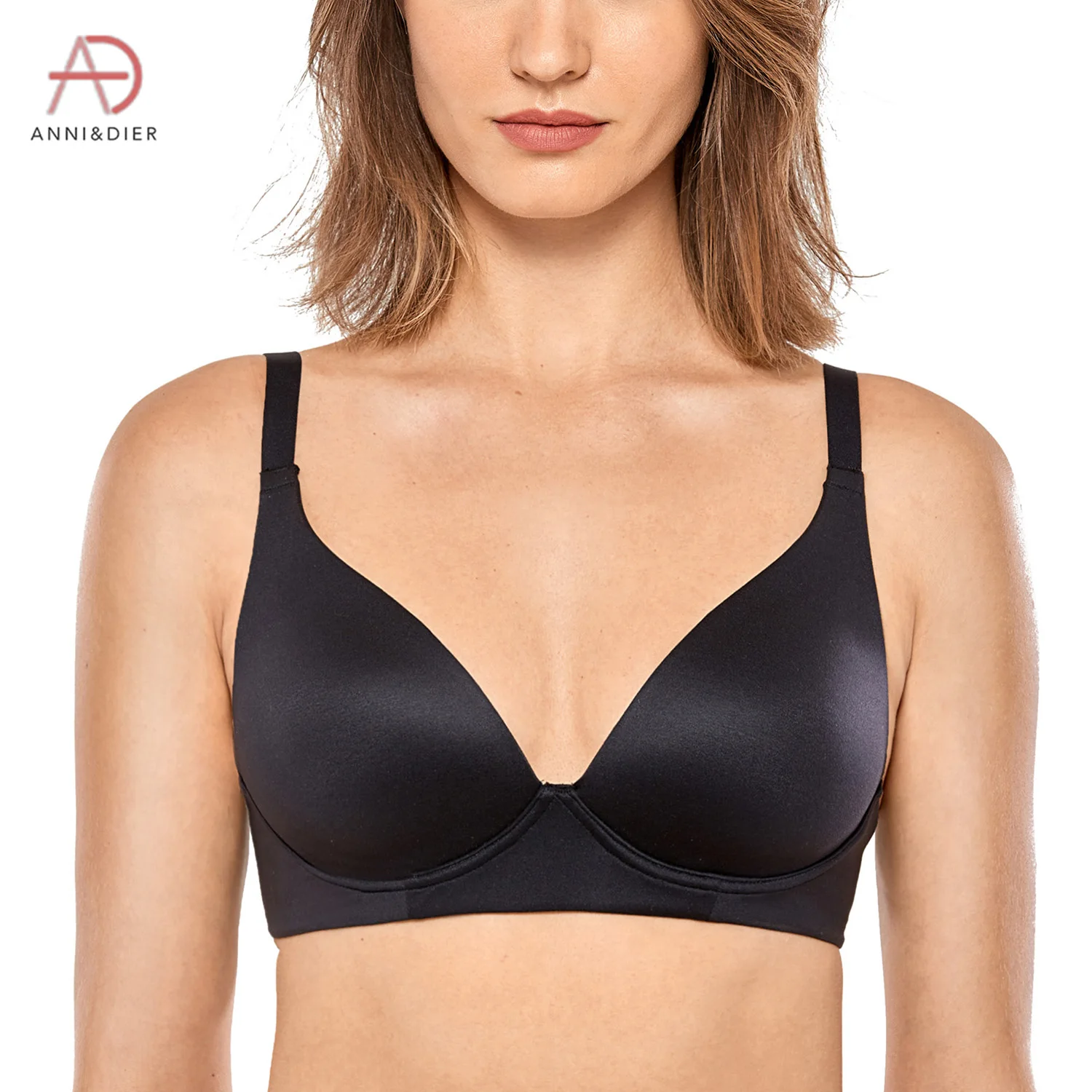 

Women's Comfort Lightly Lined Wirefree Plunge Triangle Bra