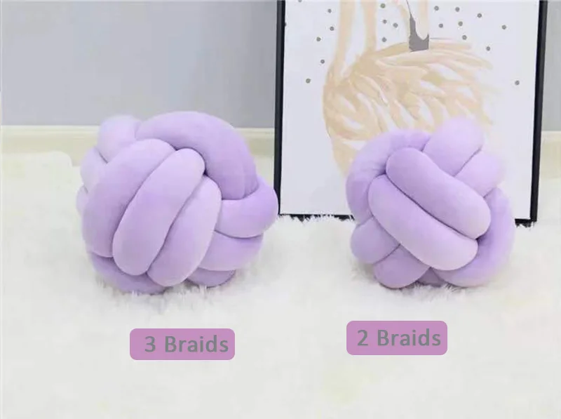3 косички/2 косички тканые Детские Декор детской кроватки завязанная узлом, заплетенная плюшевая детская колыбель Декор новорожденный подарок подушка - Цвет: Purple-2 braids