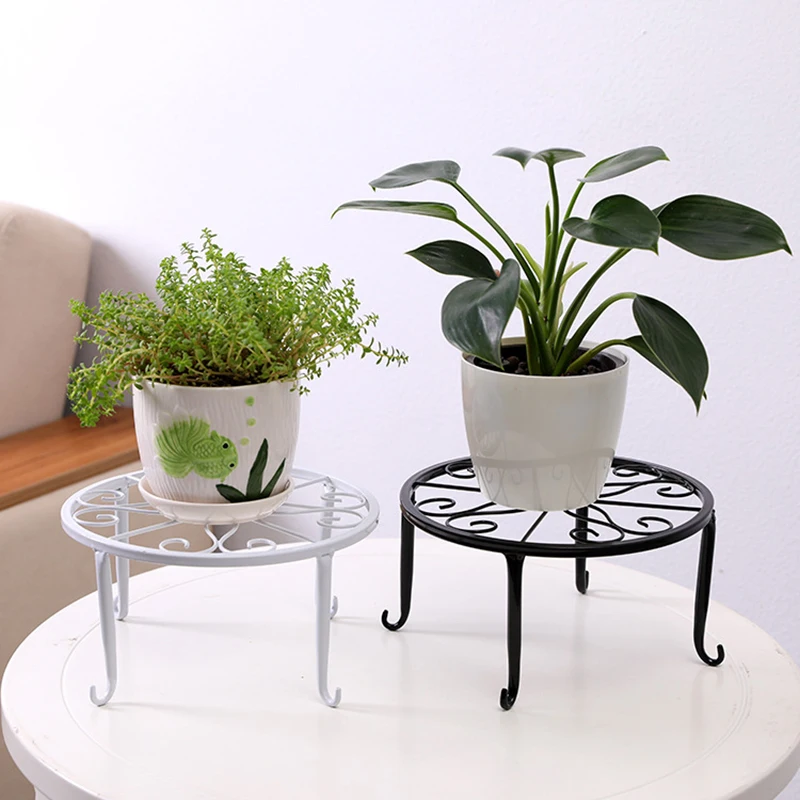 Металлическая подставка для растений, современный комнатный кованый железный плантатор, наружная подставка для внутреннего дворика, сада, цветочного горшка, круглая витрина