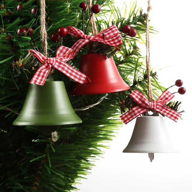 Big Christmas Ornaments Bells With Twine 2021 Merry Christmas Decoration for Home Xmas Tree Hanging Pendants Navidad Gifts Noel 1