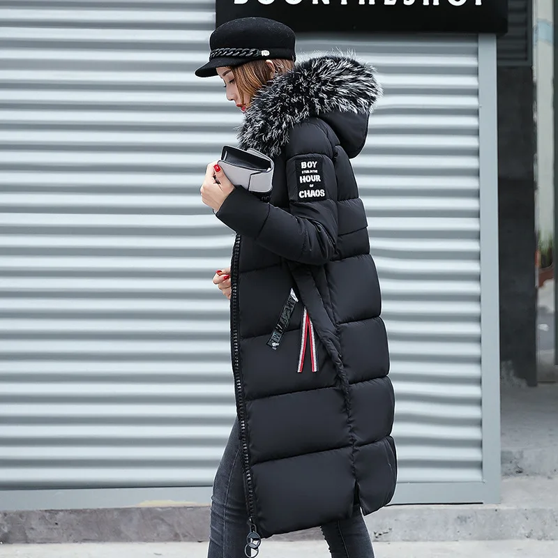 

Cotton-padded Clothes Women's over-the-Knee 2019 Winter New Style Korean-style Slim Fit Thick down Jacket Cotton-padded Clothes