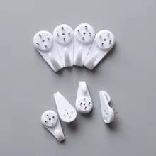 1PCS Plastic Hanging Hanger Home Decor Wall Hooks Mount Picture Frame Seamless Nail White Painting Photo Plastic Invisibl Nail