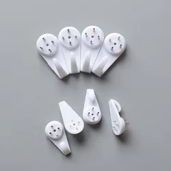 1PCS Plastic Hanging Hanger Home Decor Wall Hooks Mount Picture Frame Seamless Nail White Painting Photo Plastic Invisibl Nail