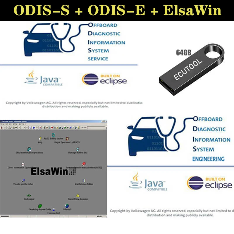 VAG ODIS S V6.0 ODIS E V12.1 Engineering Software Elsawin 6.0 with ...