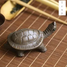 Исин Zisha чай питомец бутик фиолетовый песок чай аксессуары ручной работы маленькая скульптура чай играть бронзовая грязь черепаха