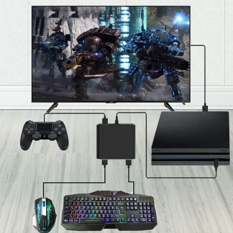 

Keyboard Mouse Mice Conversion Receiver For XBOXONE/PS4/Switch Host Plug And Play Receiver Adapter Converter Device 77UA