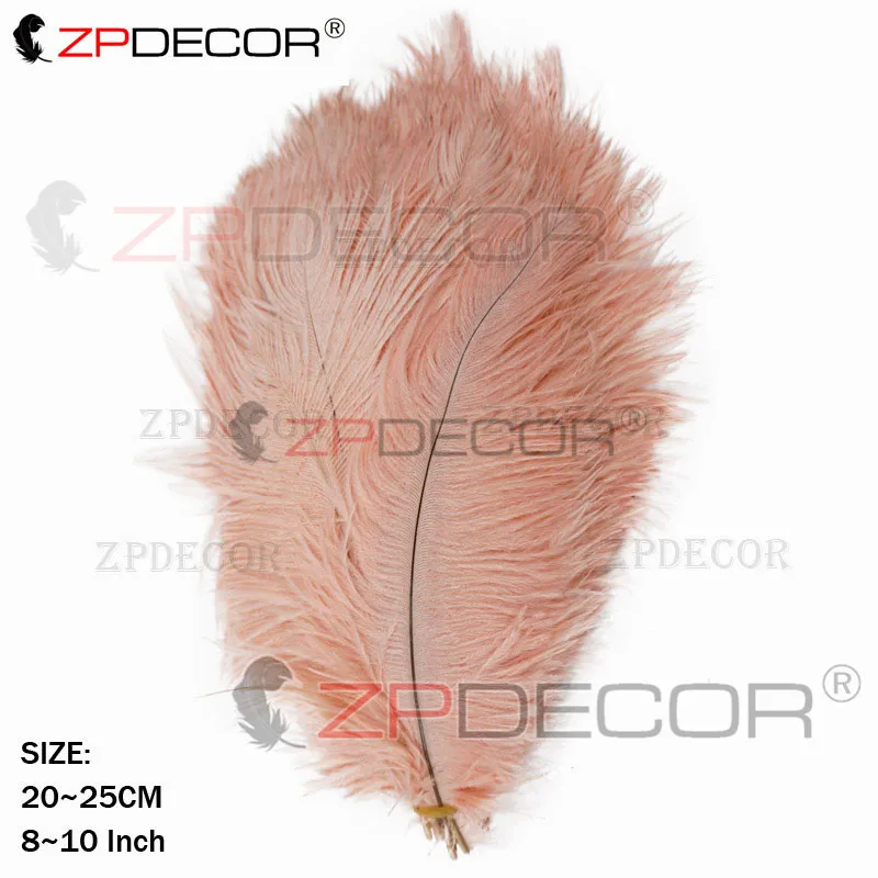 Светло-розовый ZPDECOR Красивые 20-25 см/8-10 дюймов страусиные перья для рукоделия ювелирных изделий для свадебной вечеринки - Цвет: Светло-розовый