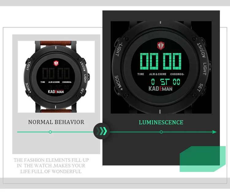 KADEMAN мужские часы лучший бренд класса люкс модные спортивные цифровые военные светодиодный дисплей водонепроницаемые мужские наручные часы Relogio Masculino