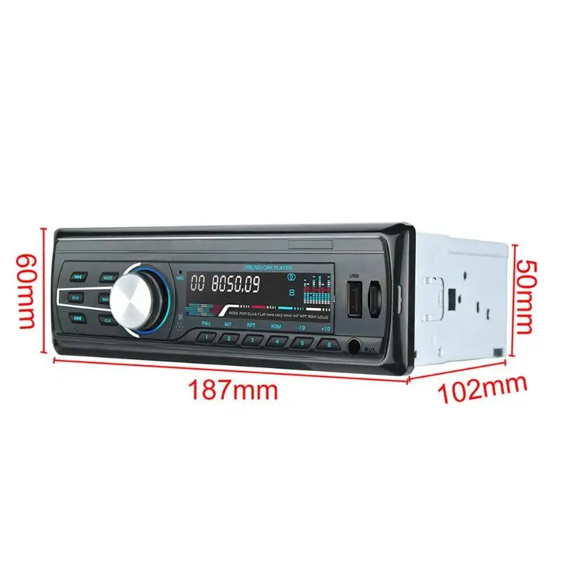 Авторадио 1 DIN Авторадио автомобильное аудио в тире стерео аудио USB FM радио Bluetooth Hands-free головное устройство MP3 музыкальный плеер