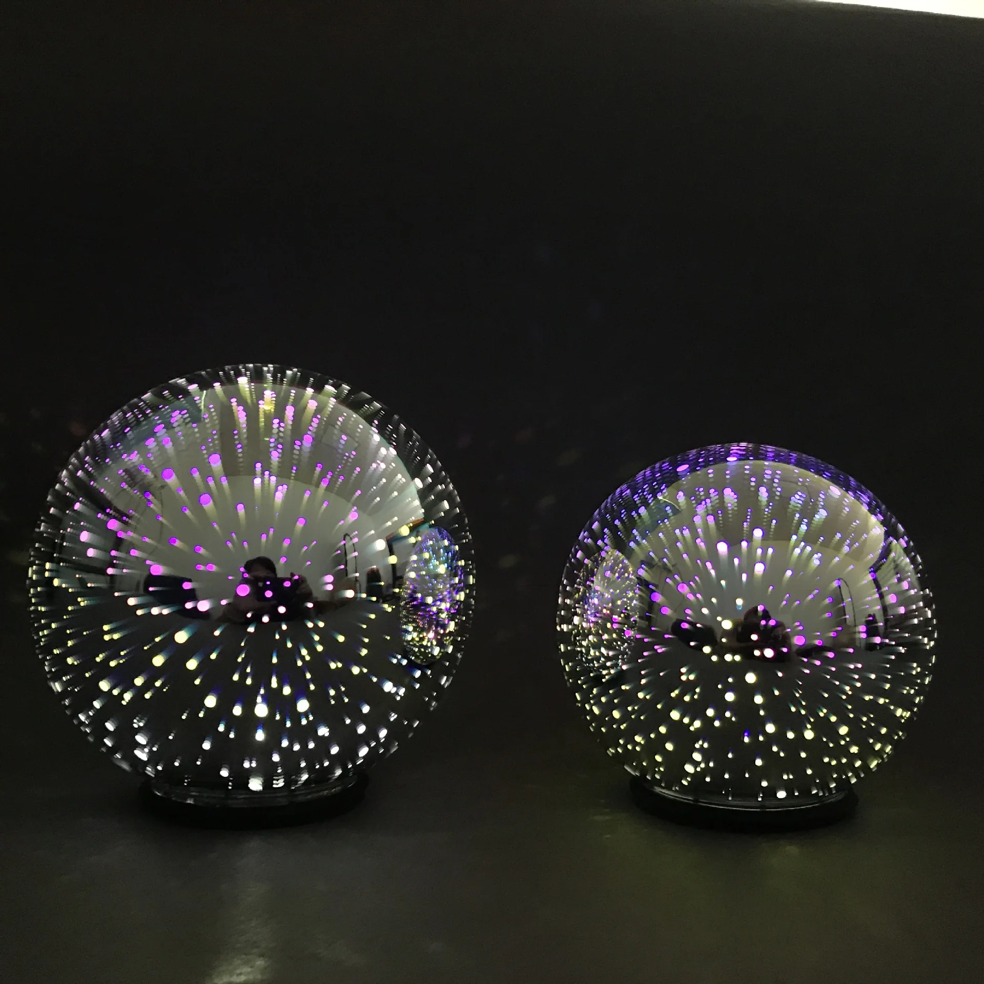 Modern Silver Moon Star Table Decoration Lamp Bedroom Living Room Glass Cover Magic Crystal Battery Ball Lamp