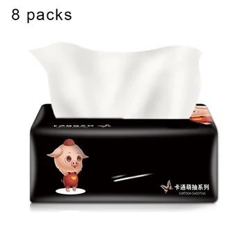 

8 Bags Soft Paper Extraction Tissue Wood Pulp Paper 3-ply for Home Office Toilet New J2Y