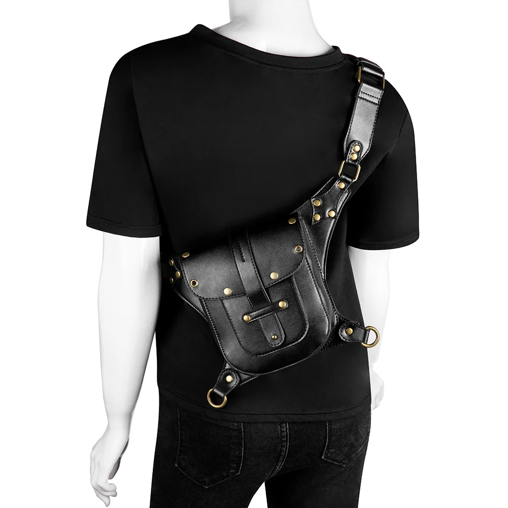 Стимпанк поясная сумка винтажная кожаная поясная сумка женская роскошная дизайнерская нагрудная сумка для мужчин ремень для верхней одежды сумки бум модный кошелек
