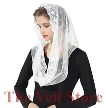 Issy длинный шарф для церкви Бесконечность вуаль цвета слоновой кости кружево католическая Мантилья вуаль для церкви головной убор латинская масса Мантилья Де Новия негра