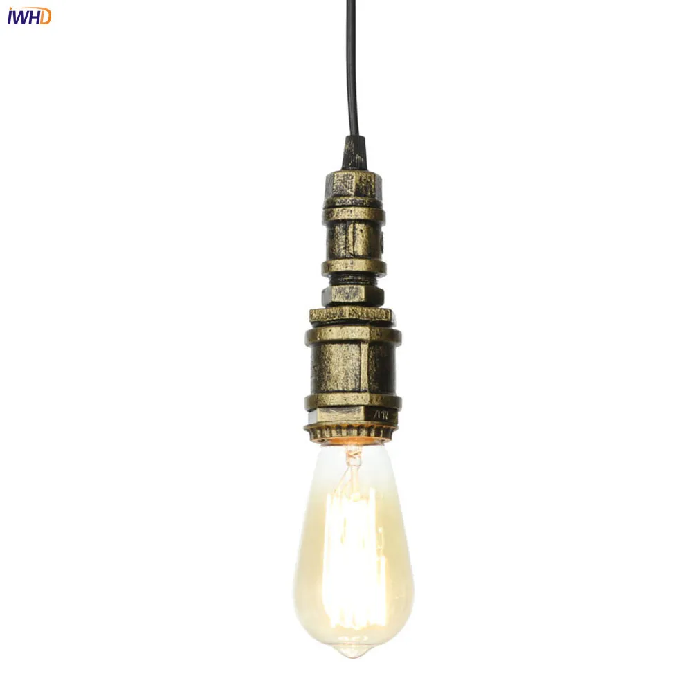 IWHD промышленный Лофт стиль подвесной светильник креативный Железный водопровод подвесной светильник винтажный Droplight светильники для