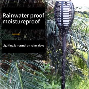 

Outdoor Auto On Off Decorative Flames Torch Realistic Waterproof Solar Light Home ABS Spotlight Stand Wall Mounted 96LED Garden