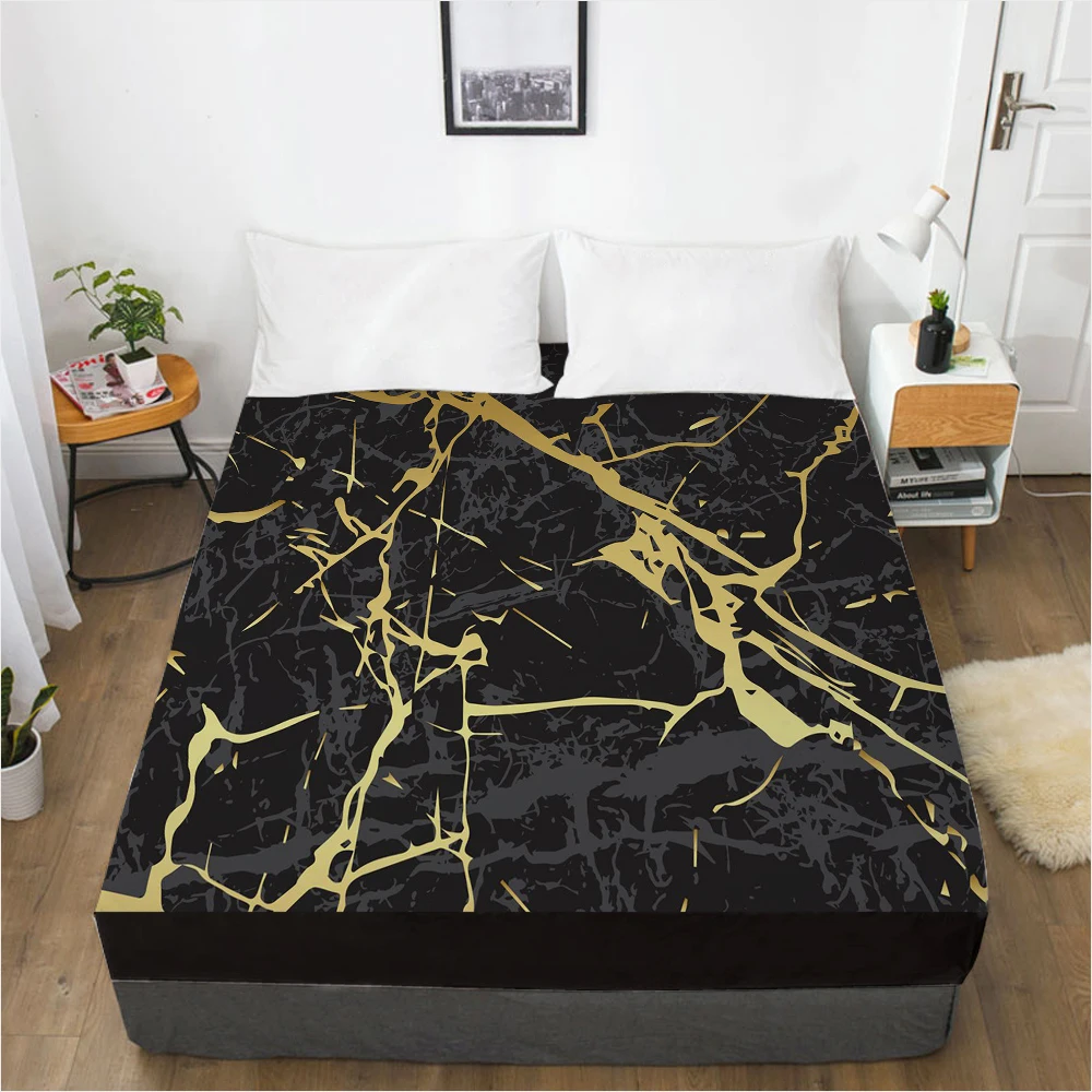 Mattress Cover Fitted Sheet With Elastic Band Bed Sheets Bedding Linens