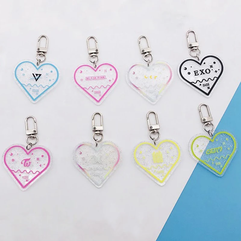 Kpop Heart Shaped Keychains (All groups)