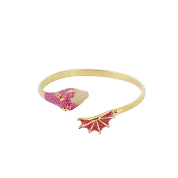 

Fashion Guard Knight Enamel Glaze Colorful Highlights Cute Asymmetric Small Dinosaur Open Female Bracelet bangle
