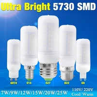 10 stücke Ultra Helle SMD 5730 Milchig Warm Kühles Weiß 220V LED Mais Birne Lampe beleuchtung E27 B22 G9 ersetzen Halogen Kronleuchter Licht