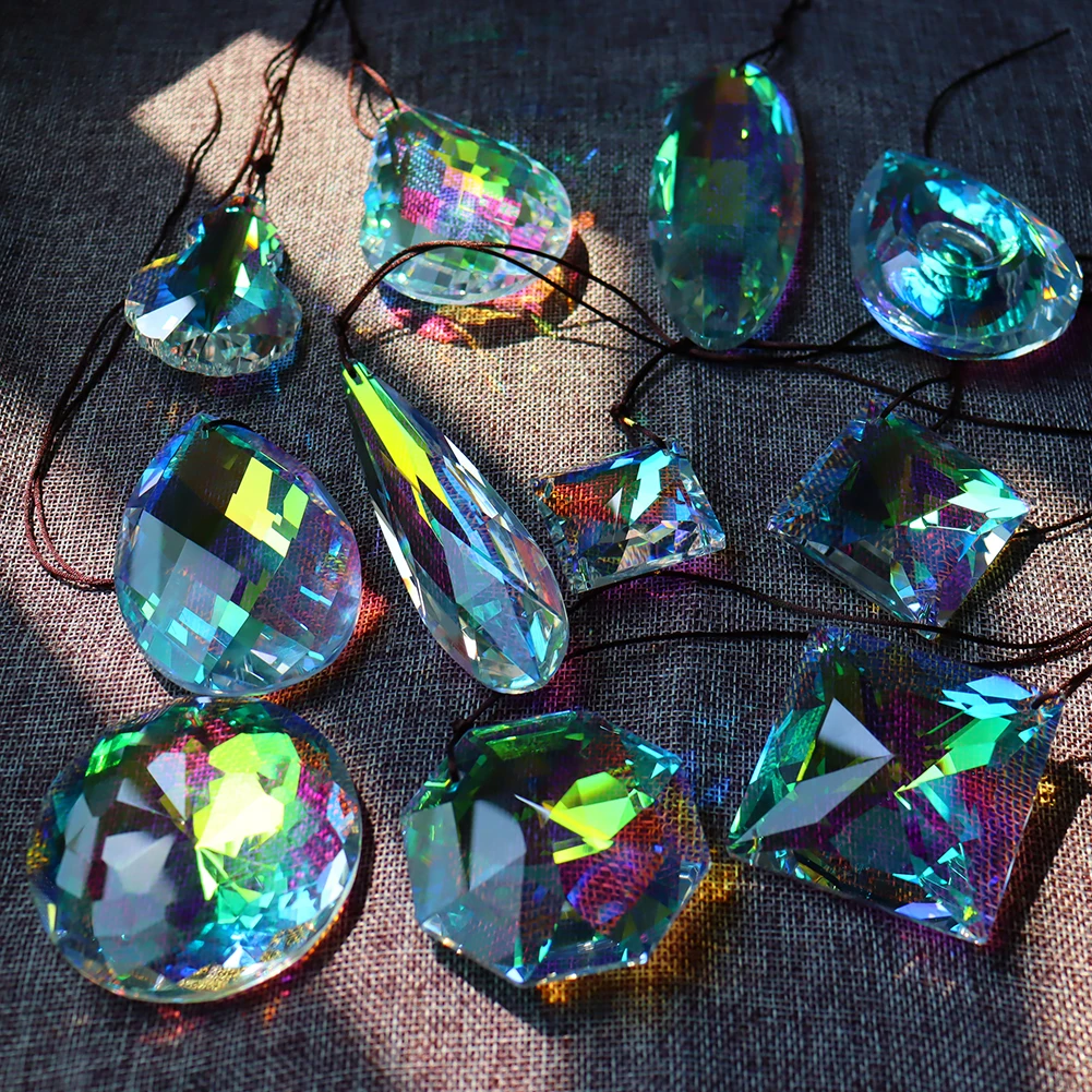 Hanging Crystals Prism Sun Catchers Rainbow Maker Chandelier Crystal Pendant Drops DIY Ornament Craft Home Wedding Decor | Дом и сад