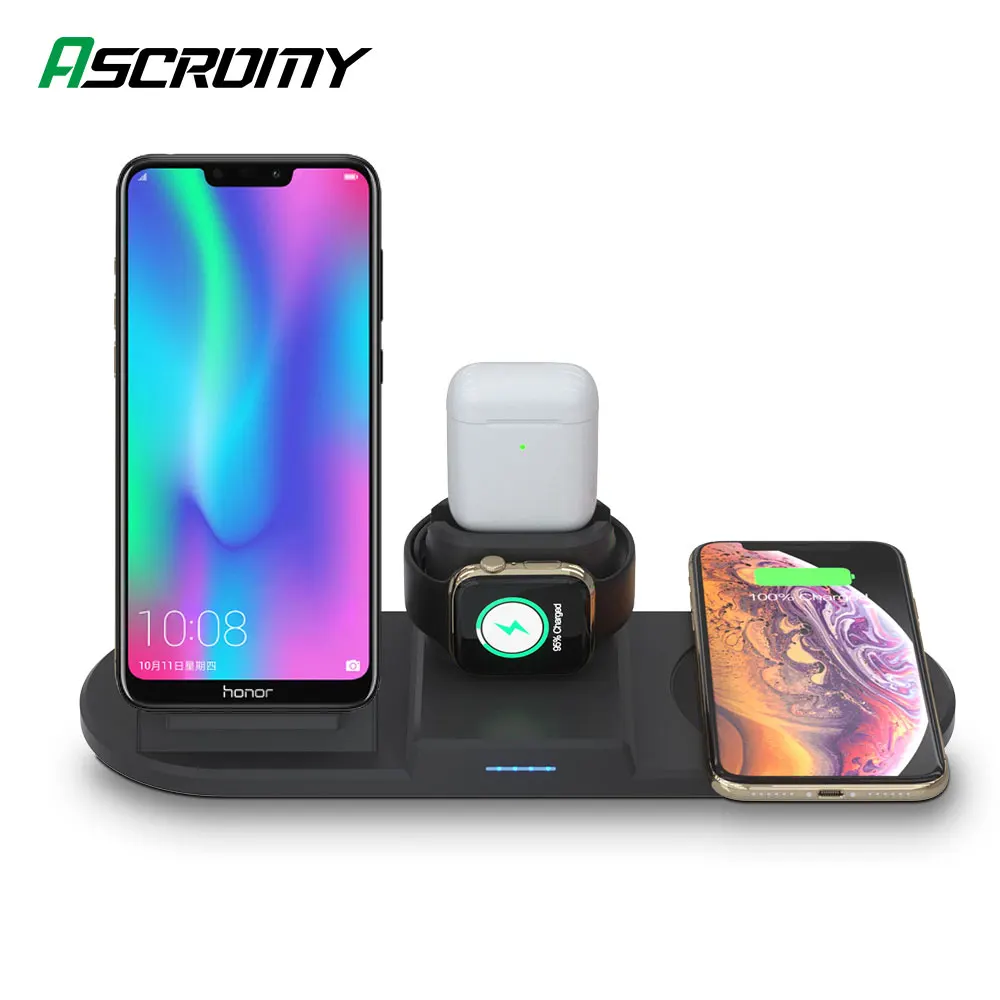 Dual Wireless Charging Stand Qi Charger Holder for Huawei Xiaomi Samsung Note 10 9 S10 S9 S8 S7 iPhone 11 Pro X XS Max XR 8 Plus