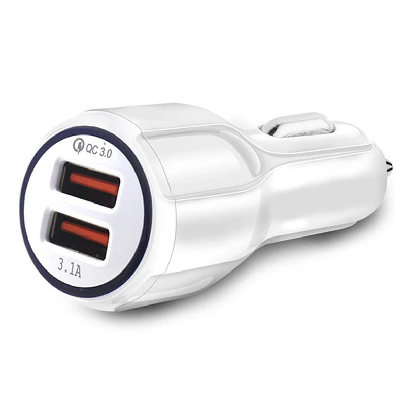 Дешевая Быстрая зарядка QC3.0 USB Автомобильное зарядное устройство для Xiaomi Mi 9 huawei P30 сдвоенный USB 3.1A автомобильное зарядное устройство для телефона