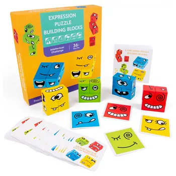 

Cute Facial Expression Stacking Machine Boys Girls Learning Toys Cards for Classroom Speech Therapy Materials