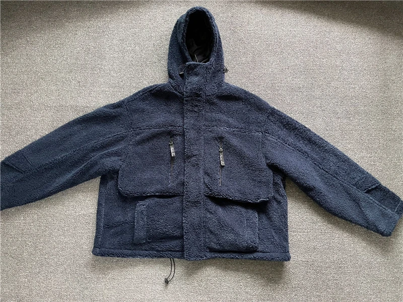 MARTINE ROSE Jacket Polar Fleece Zipper up Velcro Jackets Men Winter