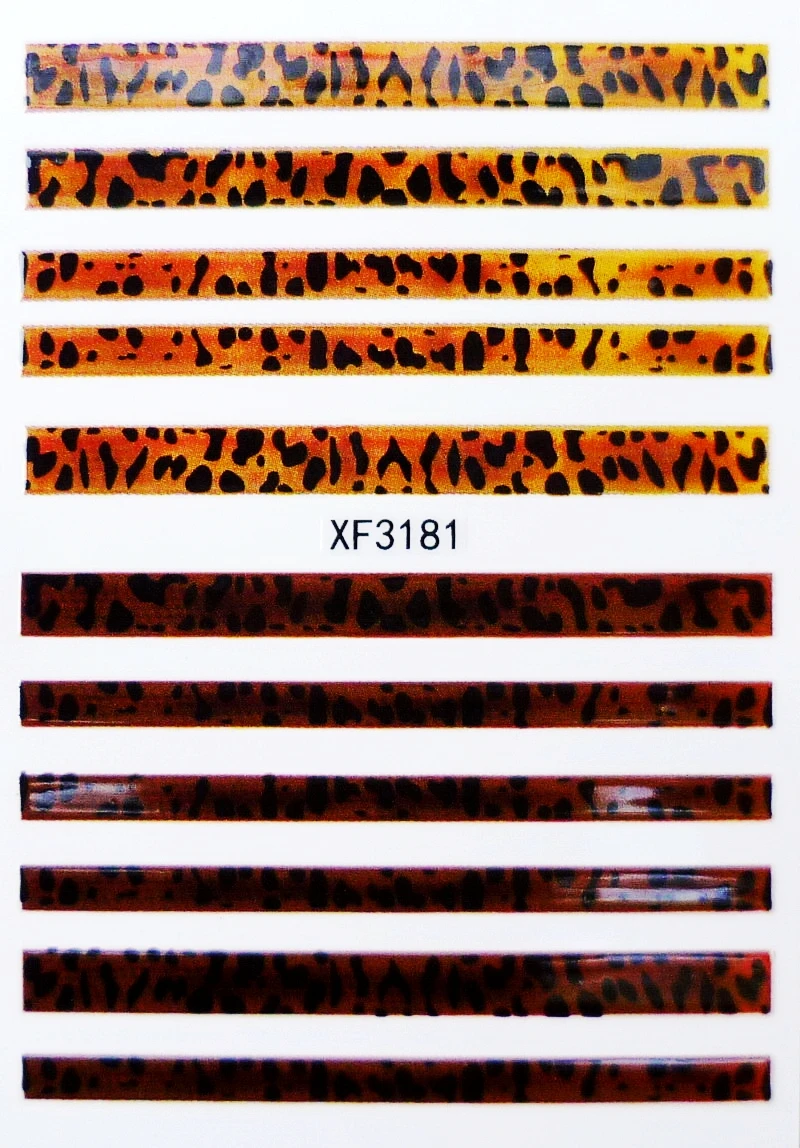XF3181 Leopard Nail Art sticker s маникюр Дизайн Спорт самоклеющиеся 3D наклейки на ногти наклейки ногтевая декоративная наклейка очаровательные советы - Цвет: XF3181