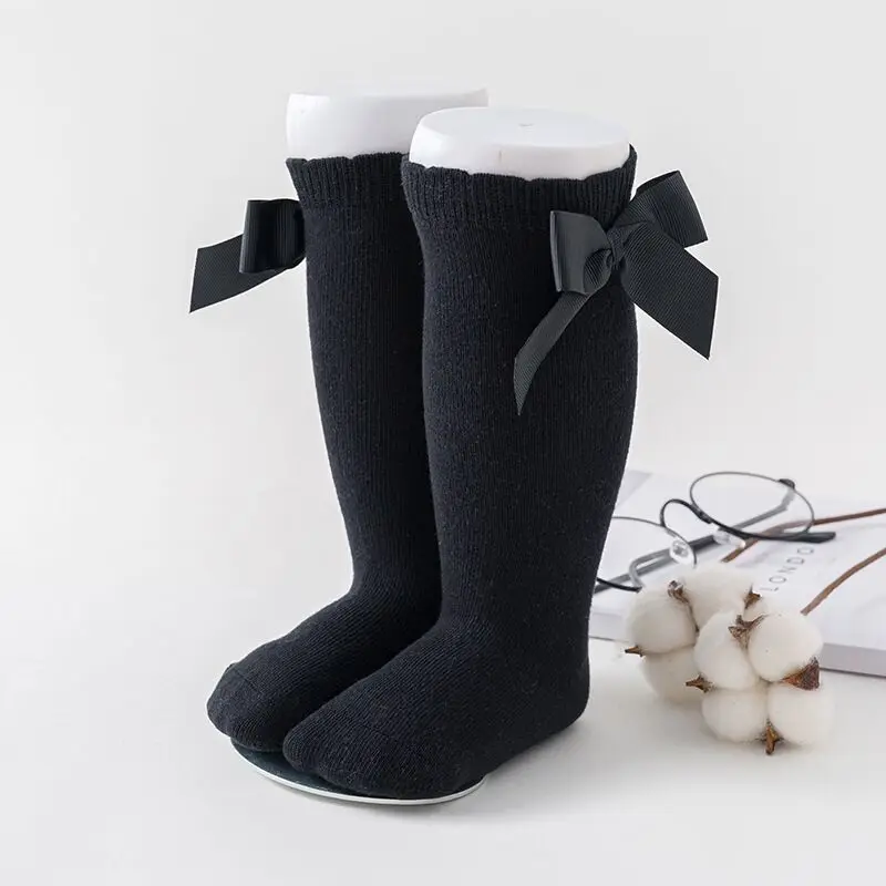 Socks Girls Kids With Bows Knee High Princess Cotton Long Tube Bow For Girl Newborn Baby